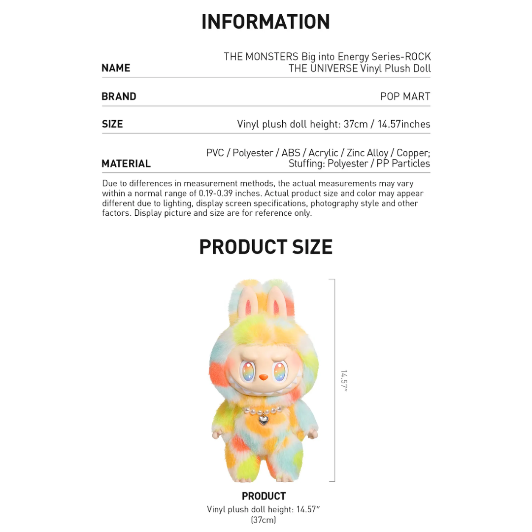THE MONSTERS Big into Energy Series-ROCK THE UNIVERSE Vinyl Plush Doll