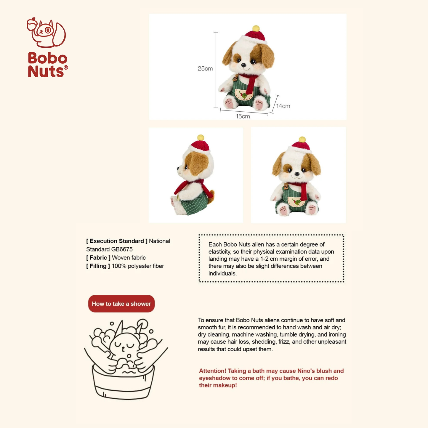 Bobo Nuts Nino Puppy Winter Snuggles Series Plush Toy