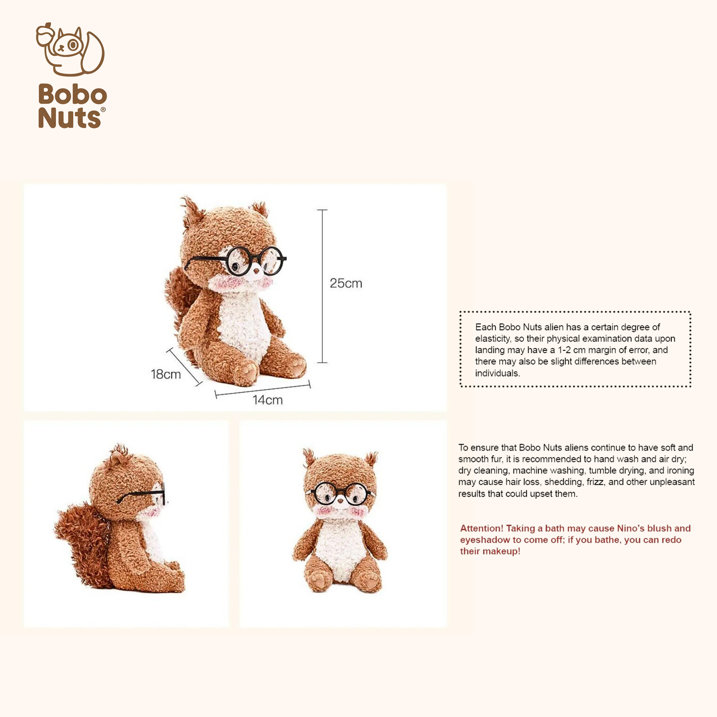 Bobo Nuts Bobotta Squirrel The Study Club Series Plush Toy