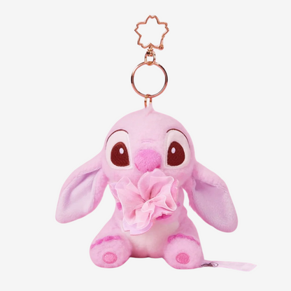DISNEY JP Sakura Stitch & Winnie the Pooh Plush Keychain