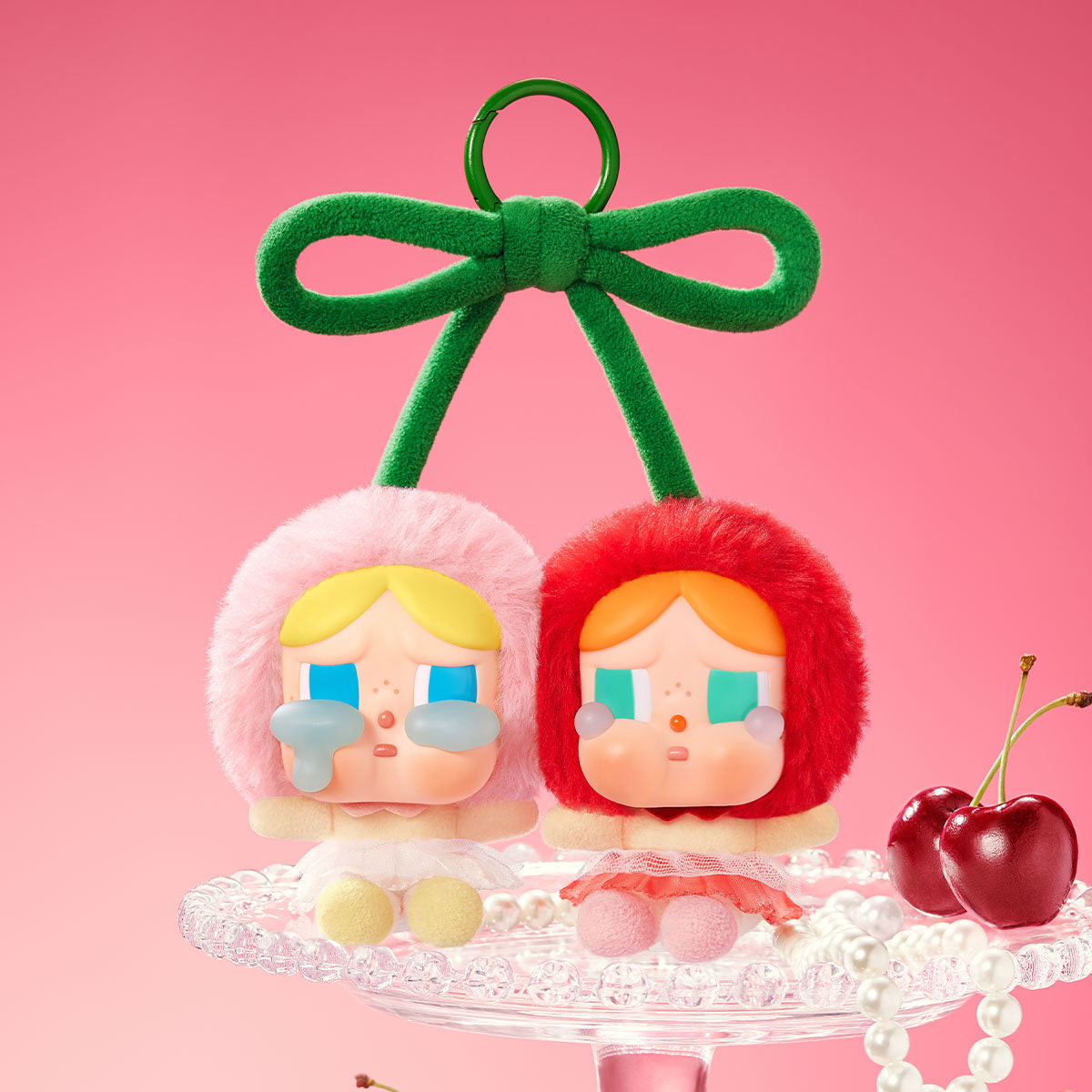 POPMART: CRYBABY Crying For Love Series-Vinyl Plush Hanging Card (Love You Cherry Much)