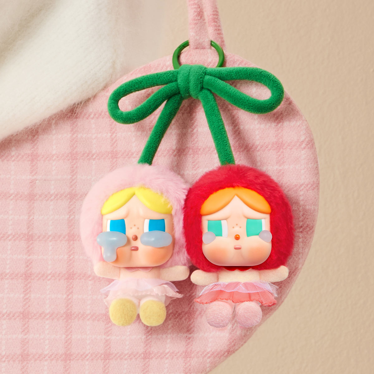 POPMART: CRYBABY Crying For Love Series-Vinyl Plush Hanging Card (Love You Cherry Much)