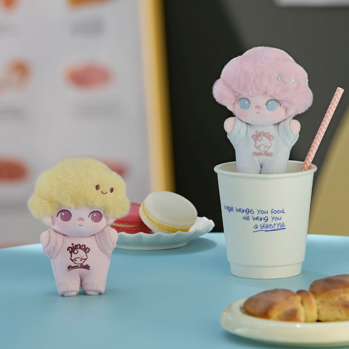 POPMART DIMOO Crush on Coffee Series-Soft-faced Plush Keychain Blind Box
