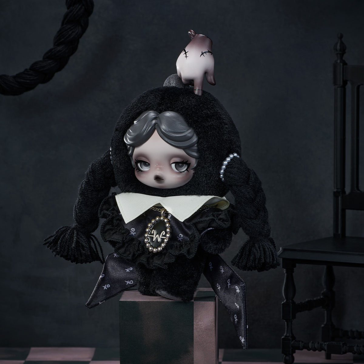 [PREORDER] SKULLPANDA × Wednesday Plush（Classic Dress Version）