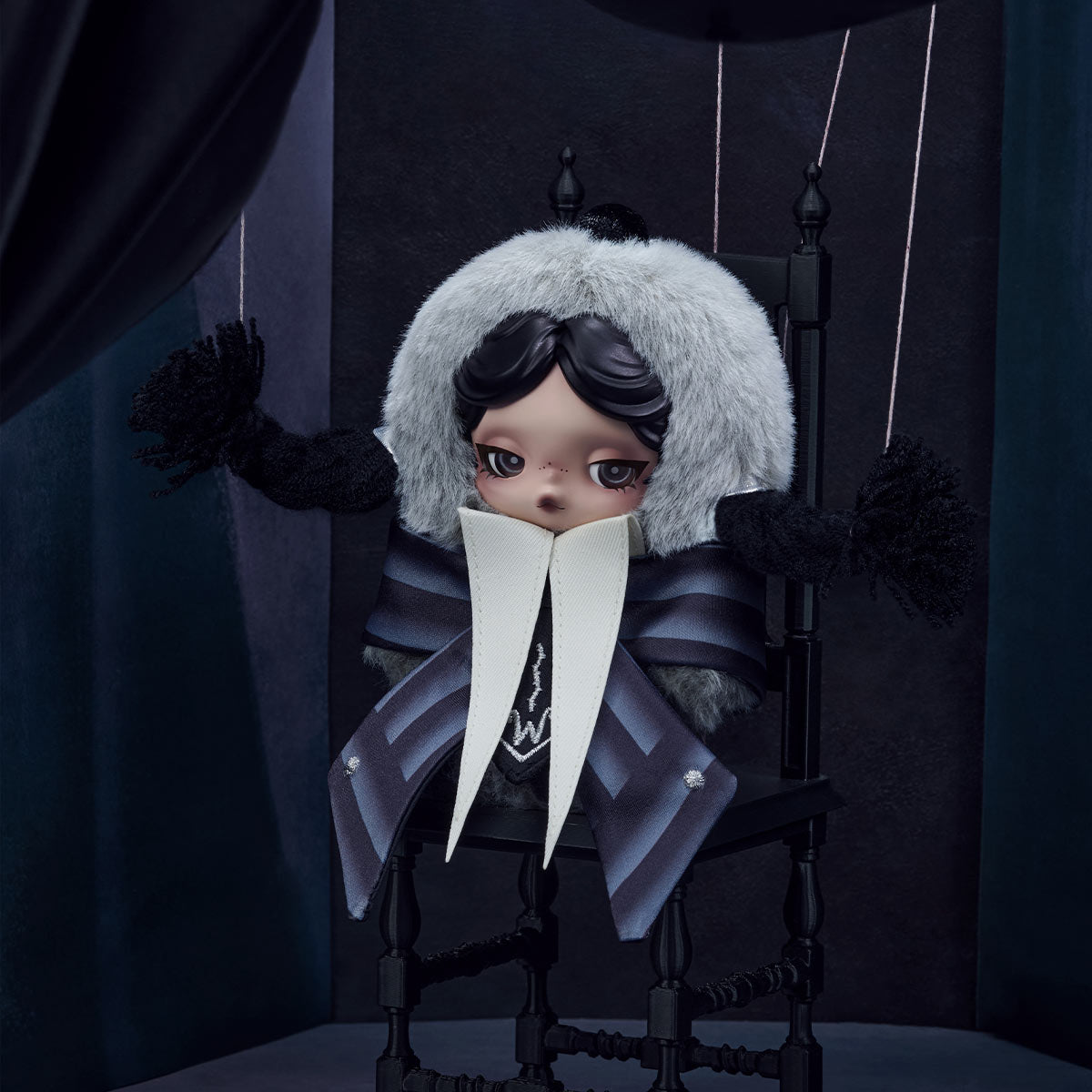 [PREORDER] SKULLPANDA × Wednesday Plush (Nevermore Academy Uniform Version)