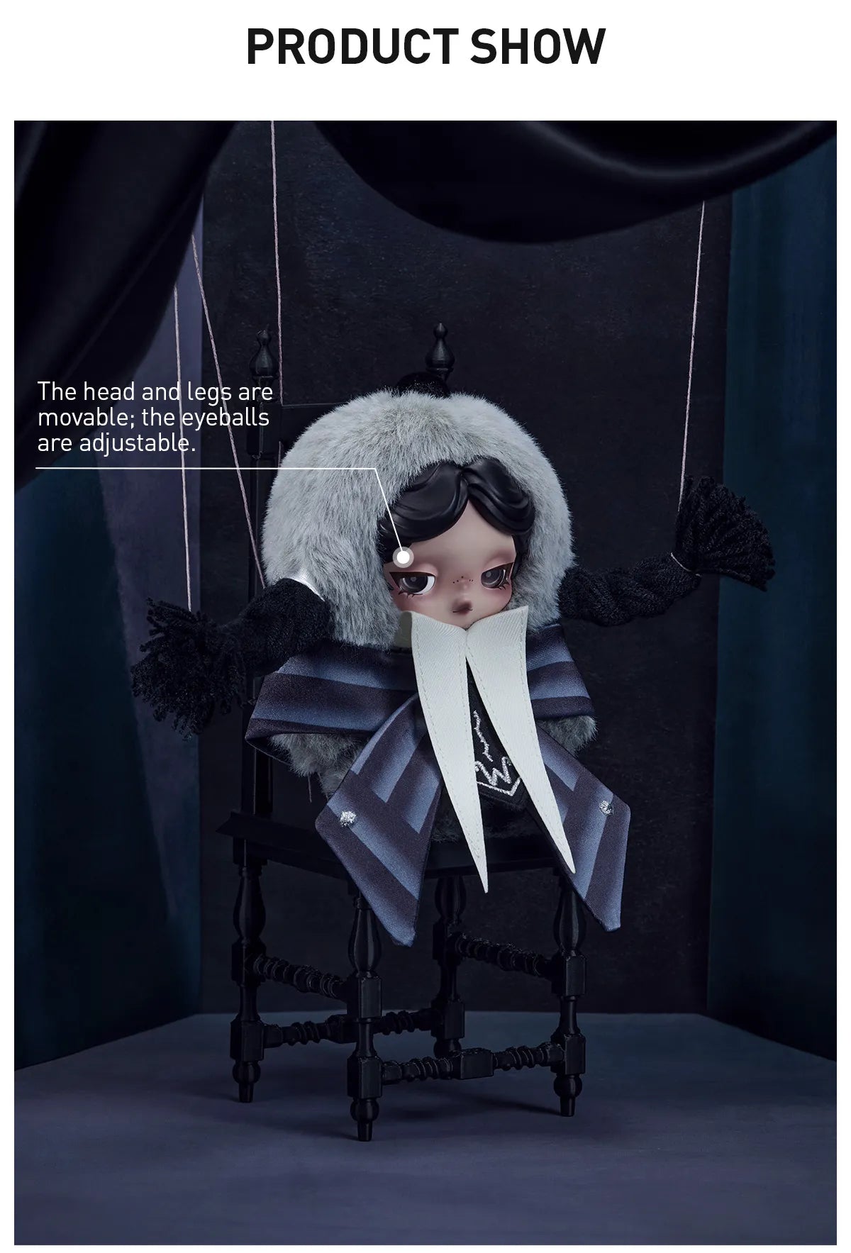 [PREORDER] SKULLPANDA × Wednesday Plush (Nevermore Academy Uniform Version)