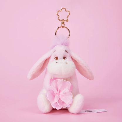 DISNEY JP Sakura Stitch & Winnie the Pooh Plush Keychain