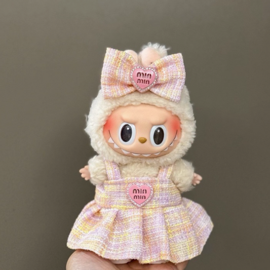 Pink Tweed Dress + Bow Headband