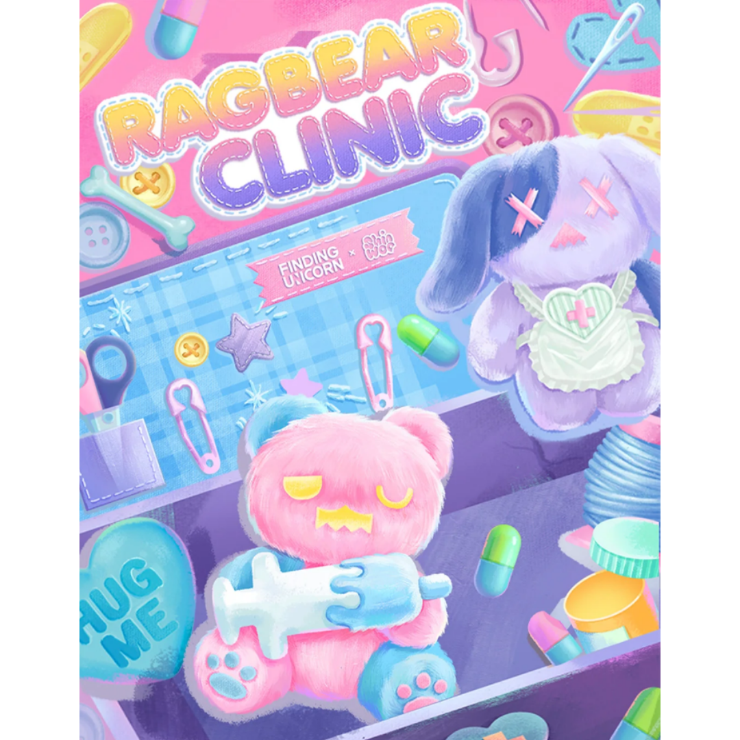 FINDING UNICORN ShinWoo Ragbear Clinic Plush Keychain Blind Box