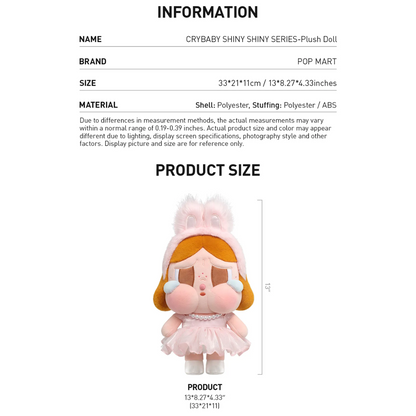 POP MART Crybaby Shiny Shiny Plush Doll (Pink)
