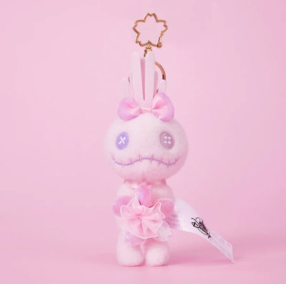 DISNEY JP Sakura Stitch & Winnie the Pooh Plush Keychain