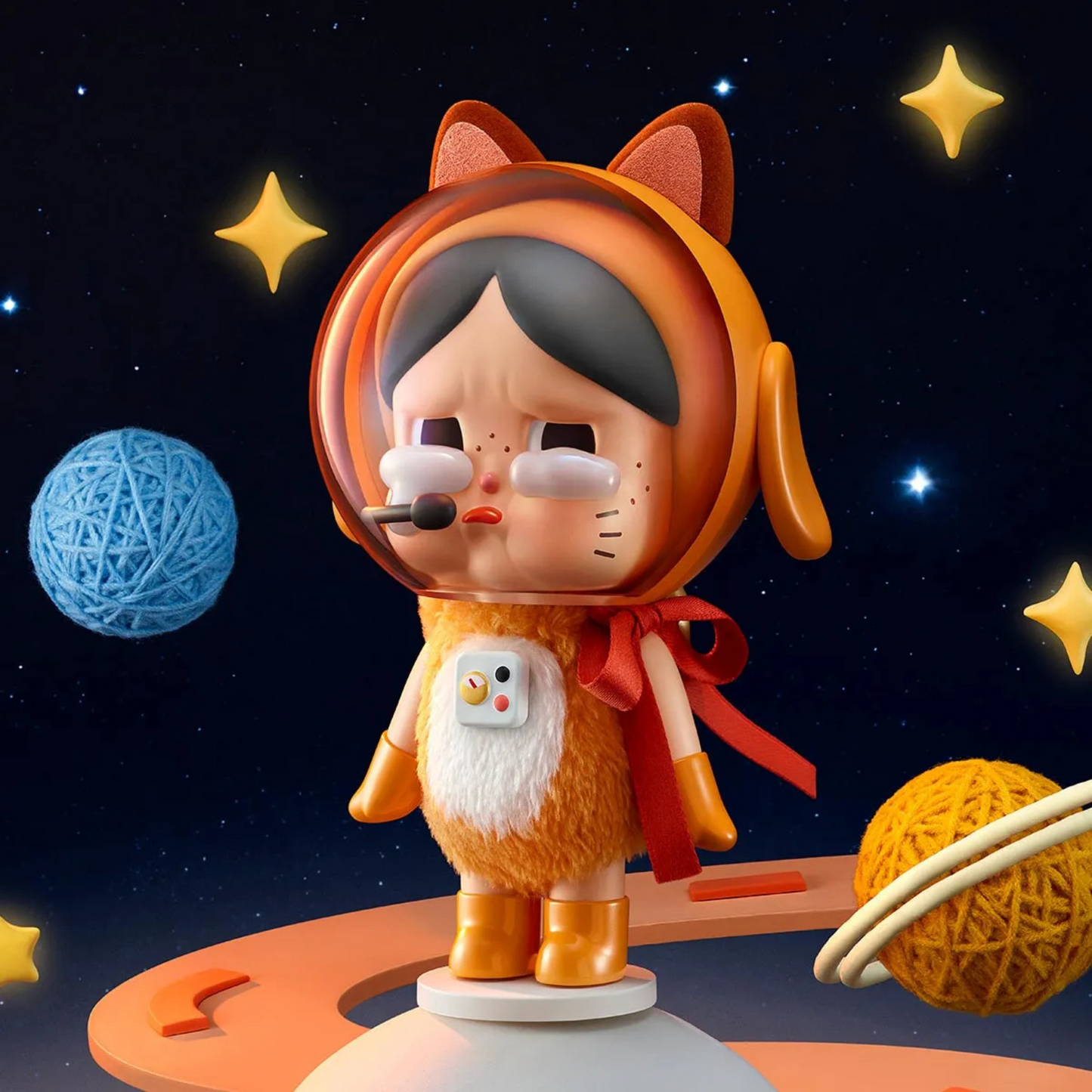POP MART - Crybaby Space Cat Figurine-Orange