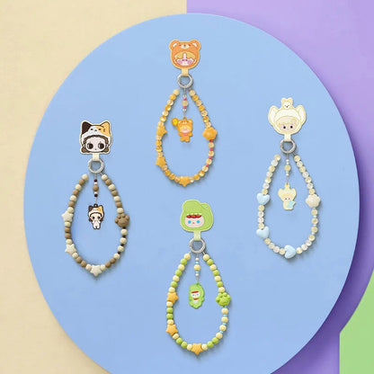 POPMART POP BEAN Pajamas Party mobile phone chain
