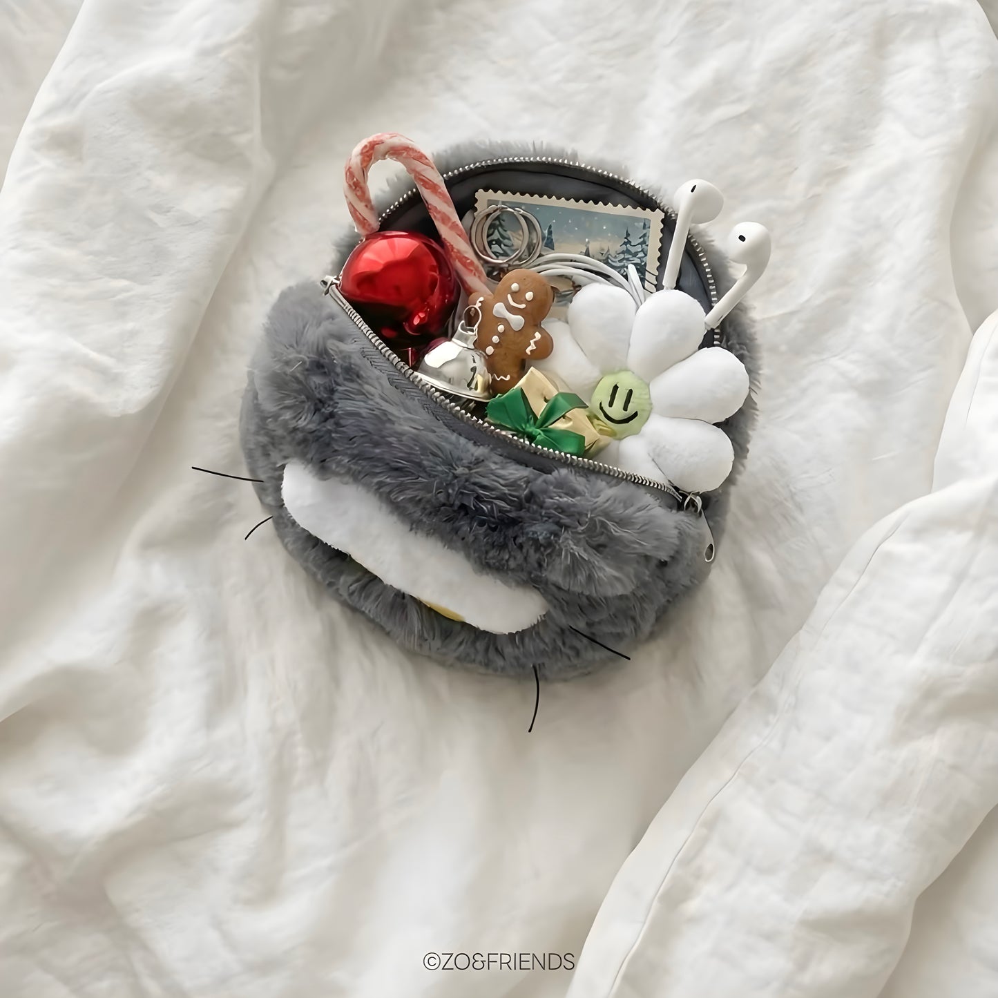 LINE FRIENDS ZO&FRIENDS ZOA Face Pouch Keyring