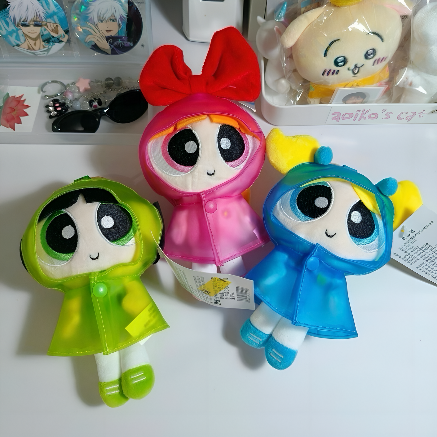 HUGKIS The Powerpuff Girls Rain Coat Series Pendant Plush