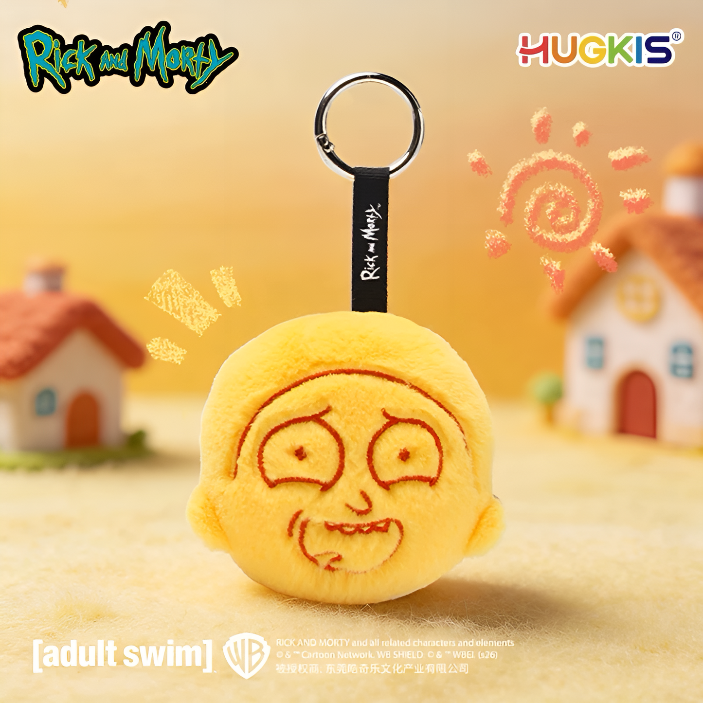 HUGKIS x Adult Swim Rick and Morty Mono Color Universe Series Pendant Plush