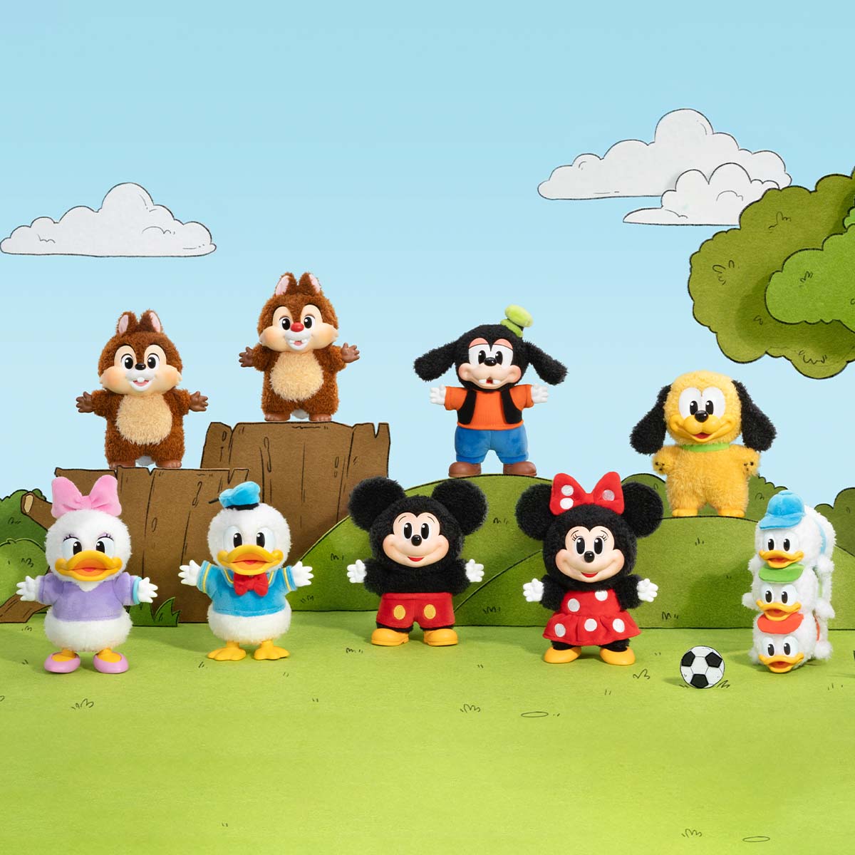 POP MART Mickey Family Cute Together Keychain Blind Box