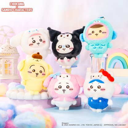 Chiikawa Kiramekko x Sanrio Series Vinyl Plush Keychains