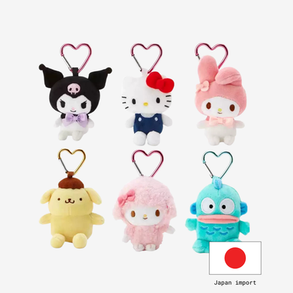 JPN Import Sanrio Plush Keychain with Heart Clip