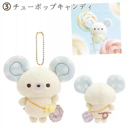 JPN Import San-X Rilakkuma Marshmellow Bear Temari Plush Keychain