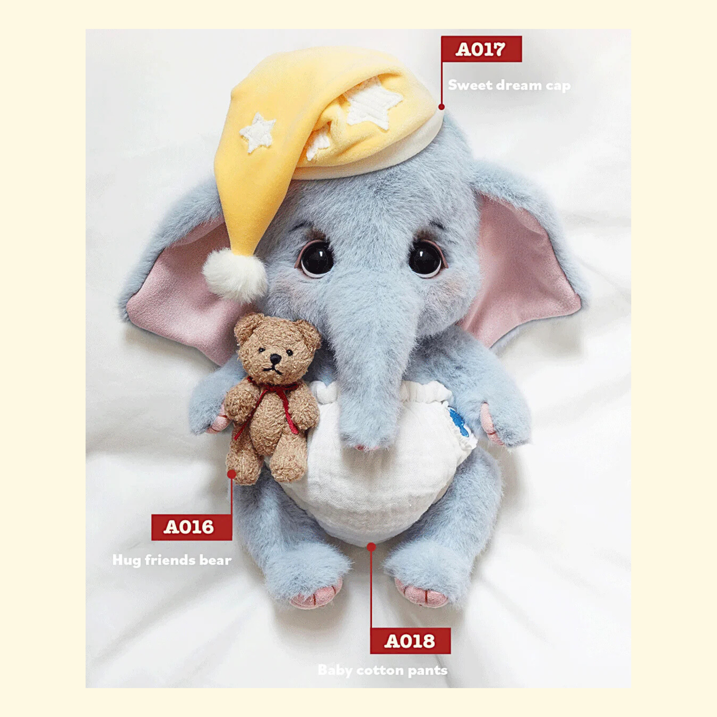 Bobo Nuts Rubii Elephant The Good Night Town Series Plush Toy