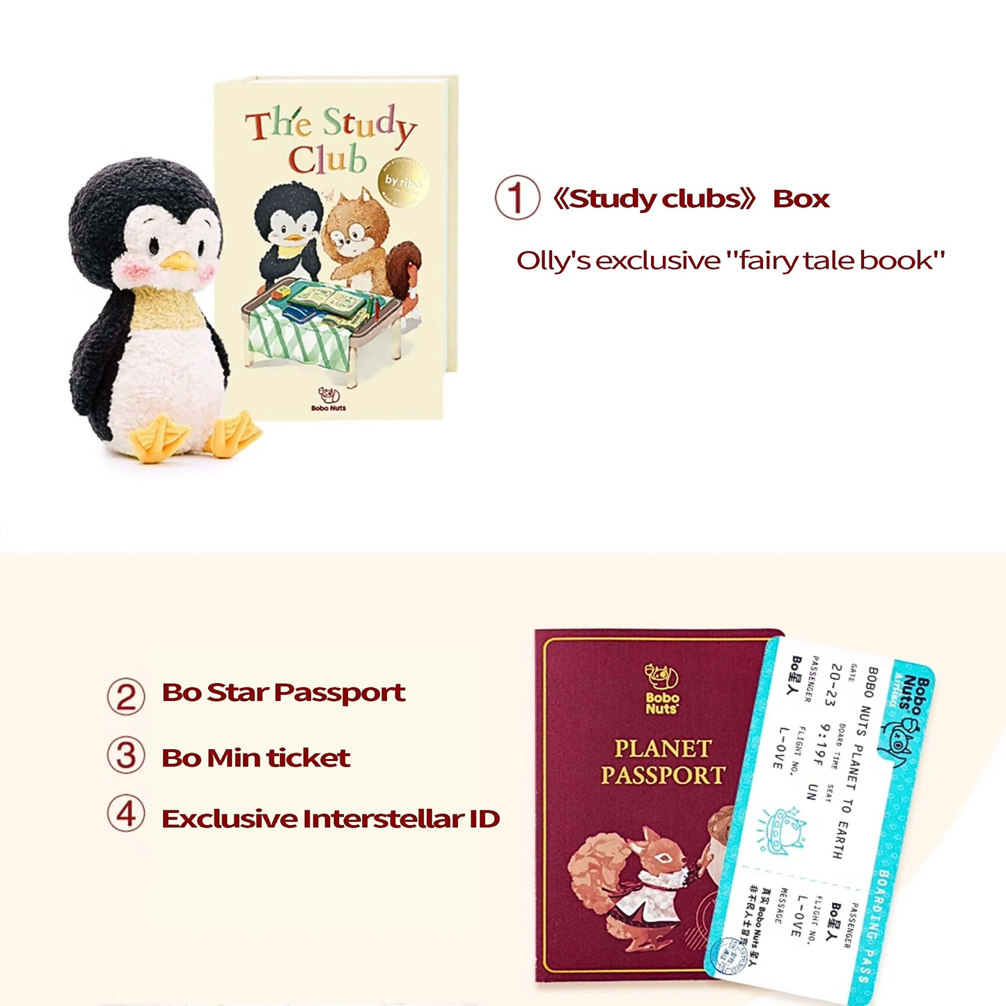 Bobo Nuts Olly Penguin The Study Club Series Plush Toy