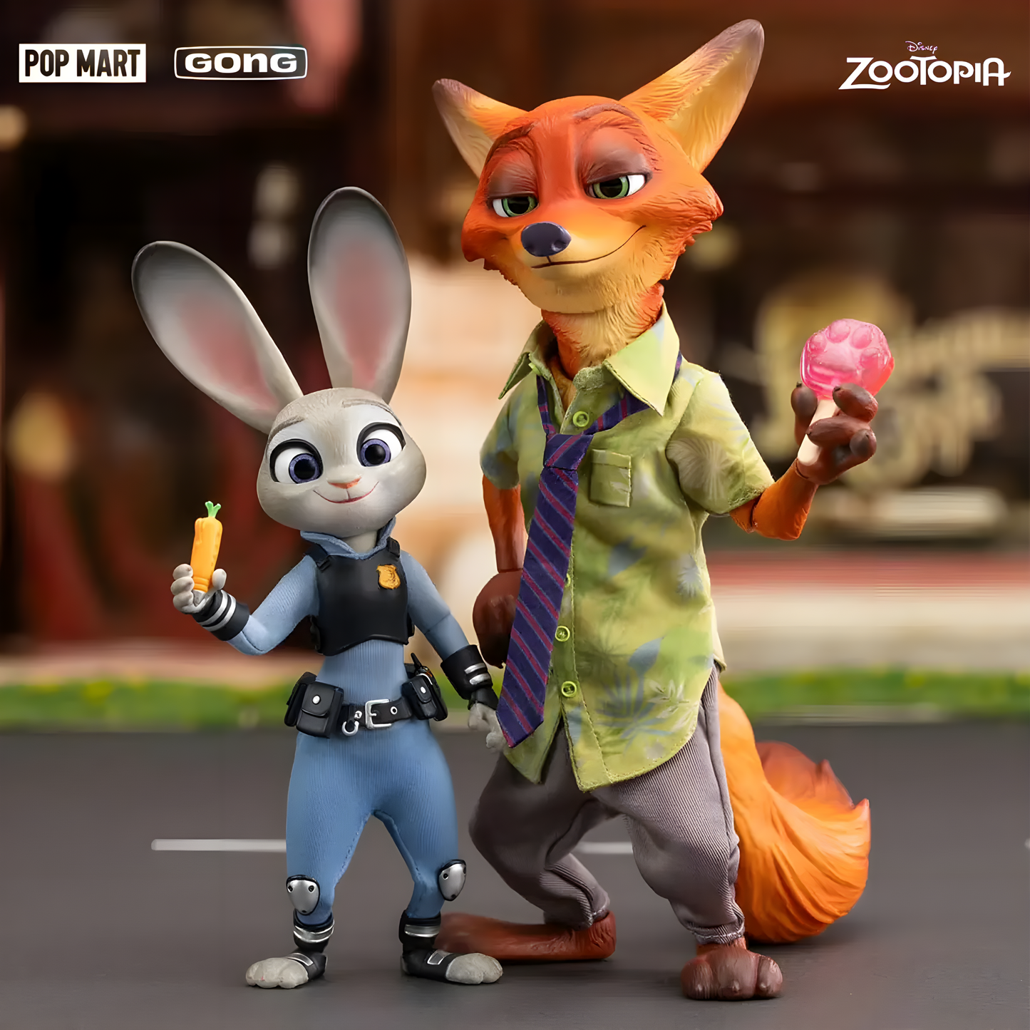 GONG x POP MART - Zootopia Series Nick &amp; Judy Articulated Figure Set