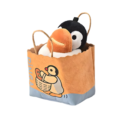 Pingu Bakery Series Paper Bread Bag Mini Hand Bag Keychain Plush