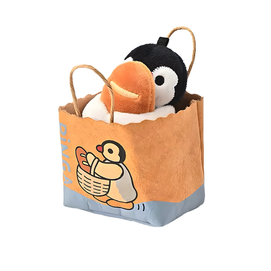 Pingu Bakery Series Paper Bread Bag Mini Hand Bag Keychain Plush