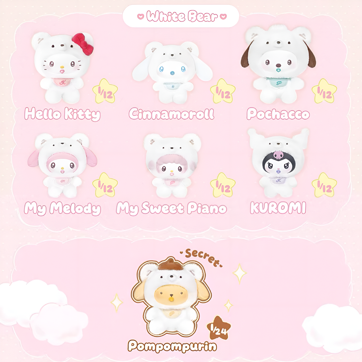 Sanrio Characters Little Bear Planet Series Vinyl Plush Pendant Blind Box