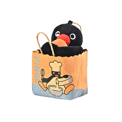 Pingu Bakery Series Paper Bread Bag Mini Hand Bag Keychain Plush