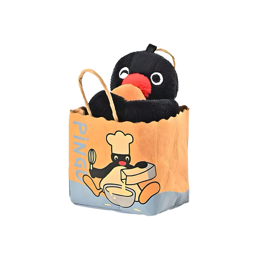 Pingu Bakery Series Paper Bread Bag Mini Hand Bag Keychain Plush