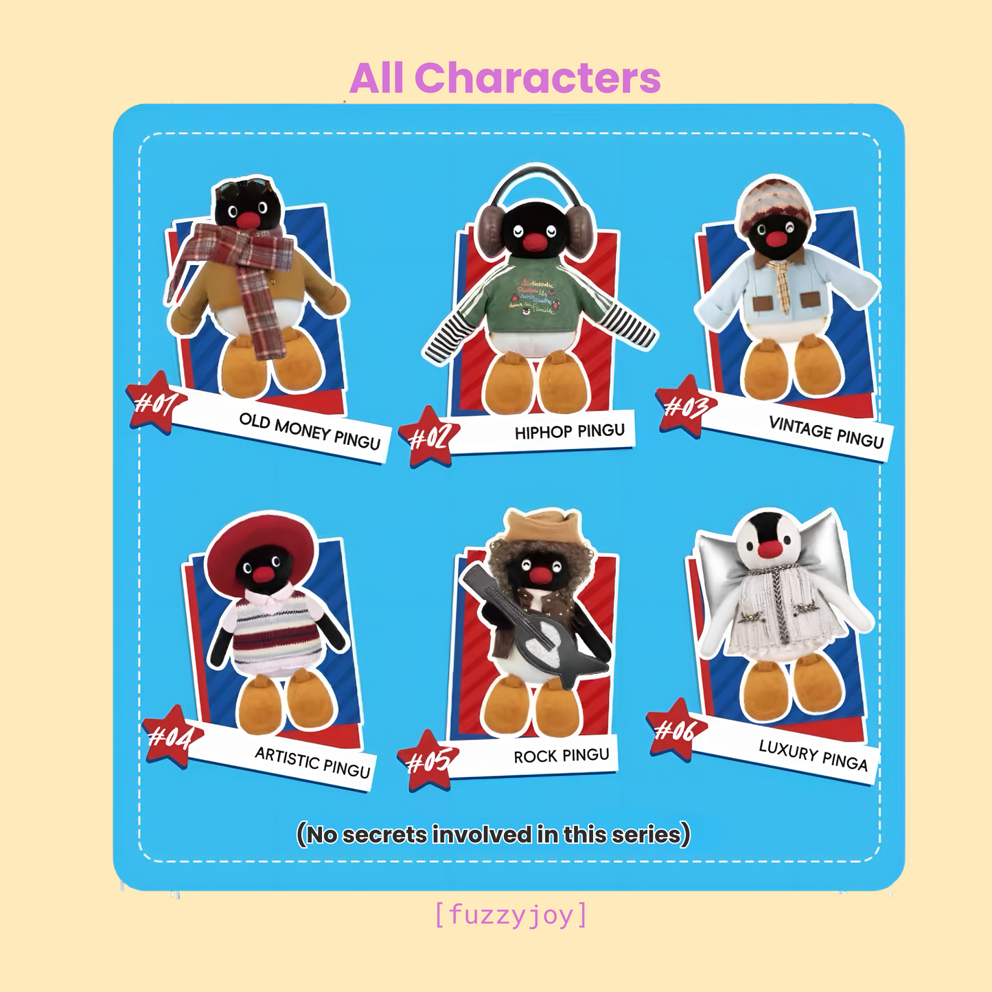 PINGU 45th Anniversary Vintage OOTD Series Plush Blind Box