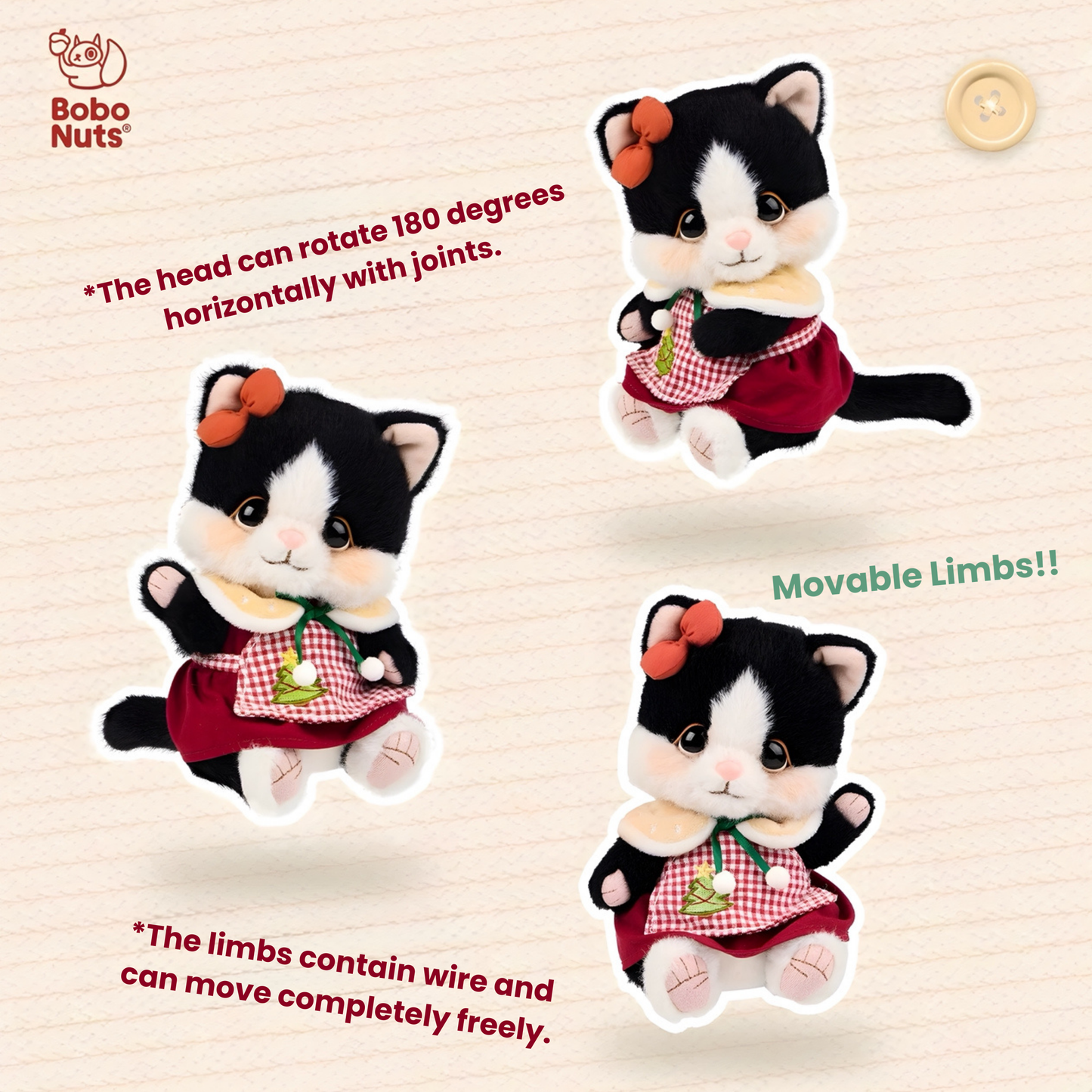 Bobo Nuts Mico Winter Snuggles Series Plush Pendant