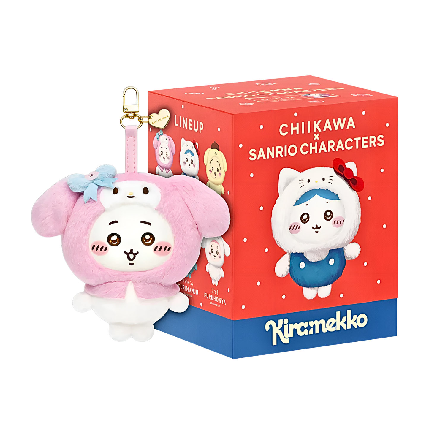Chiikawa Kiramekko x Sanrio Series Vinyl Plush Keychains