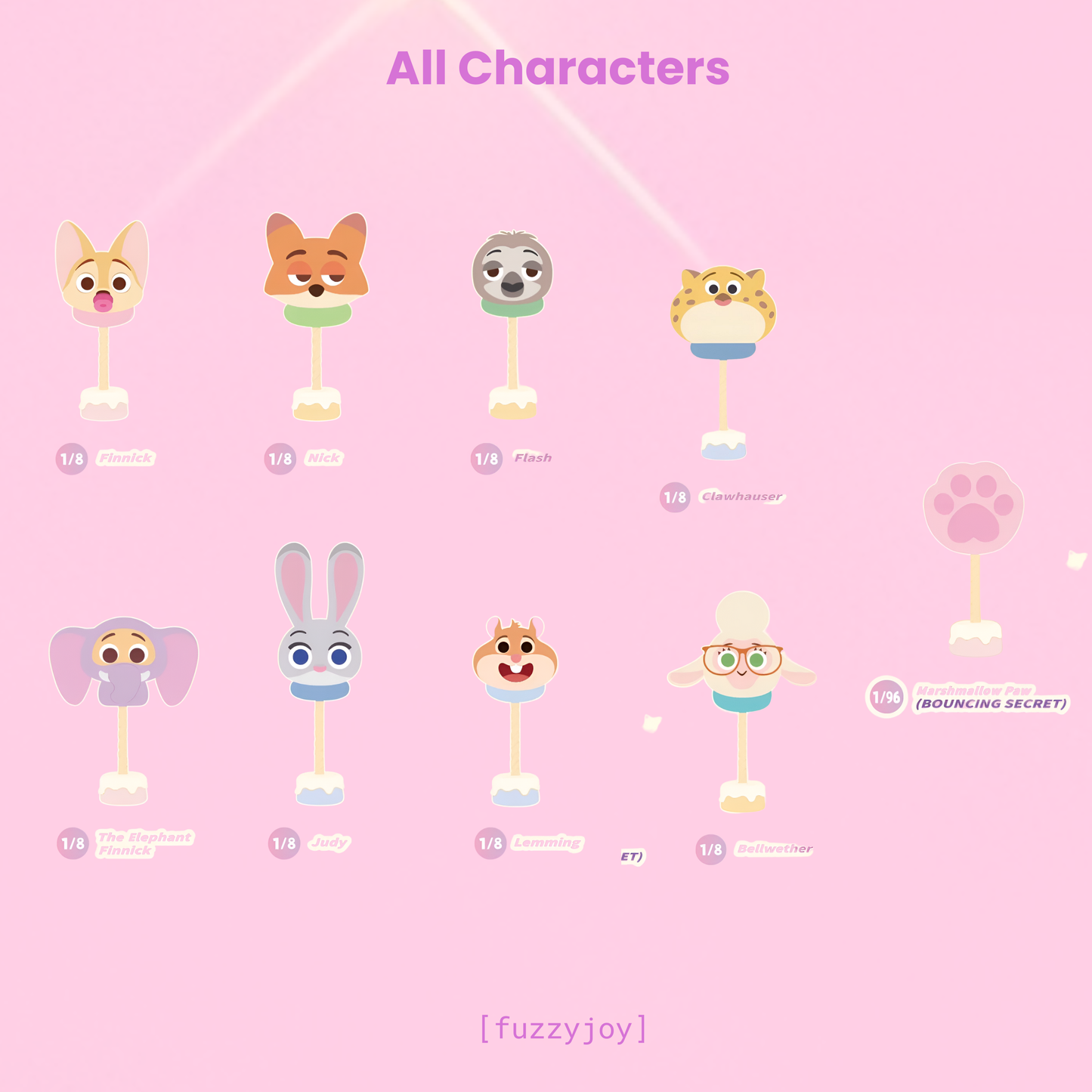 52 TOYS Zootopia Marshmallow Series Figures Blind Box