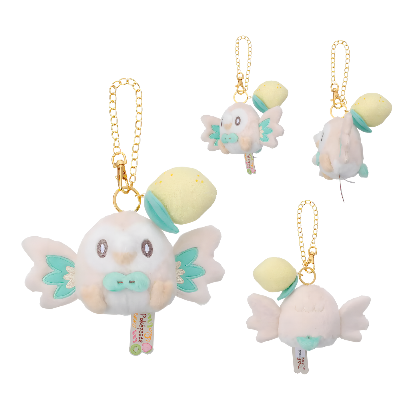 PokePeace Plush Mascot with Chain (Colorful Ver.) Rowlet