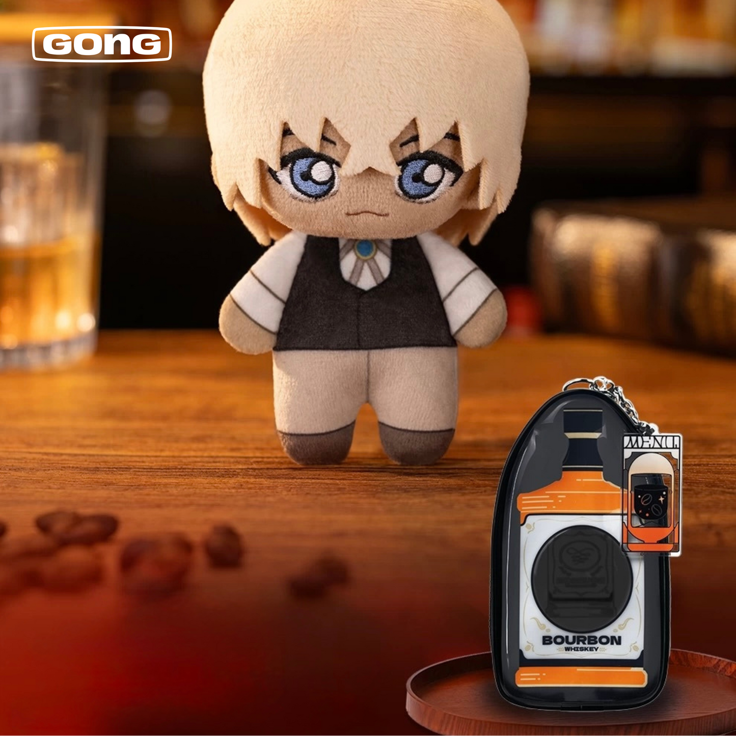 GONG X POP MART - Detective Conan Black Organization Wine List Series Plush Pendant