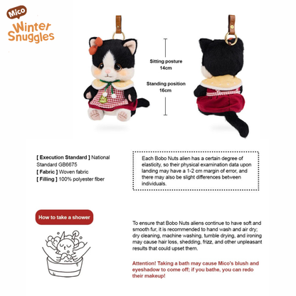 Bobo Nuts Mico Winter Snuggles Series Plush Pendant