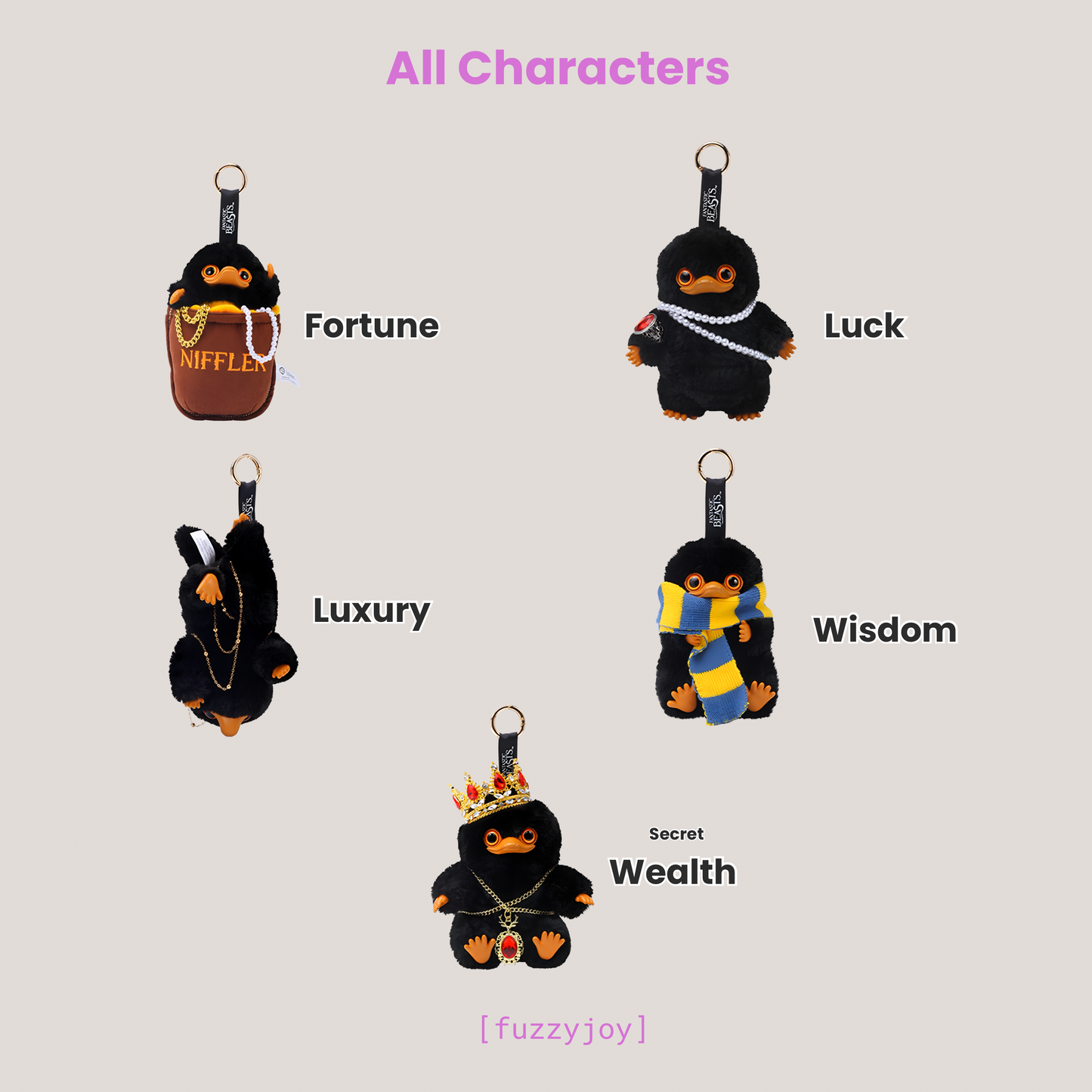 HUGKIS Harry Potter Fantastic Beasts Niffler Series Pendant Plush Blind Box