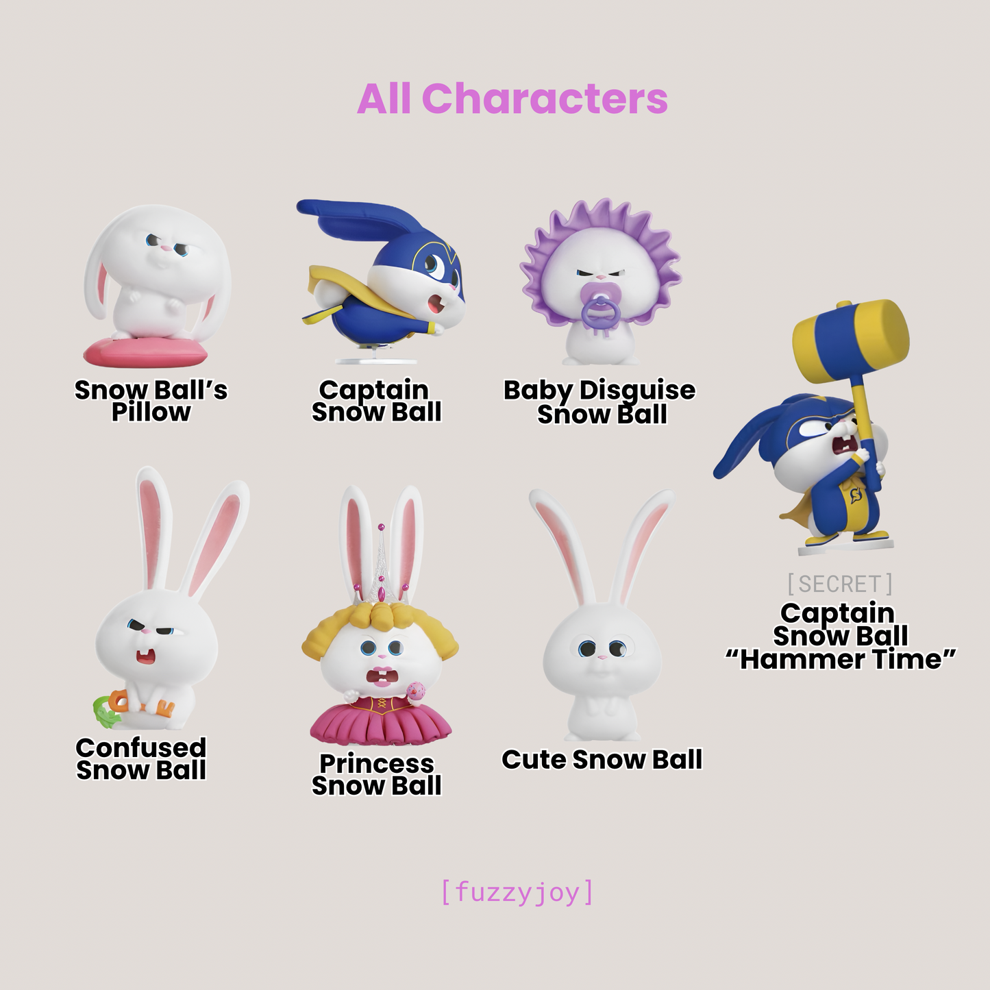 PLZDOT The Secret Life of Pets Snowball's Life Series Blind Box