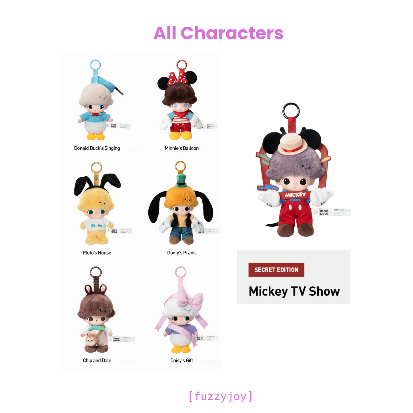 POP MART DIMOO WORLD × DISNEY Vinyl Plush Keychain Blind Box