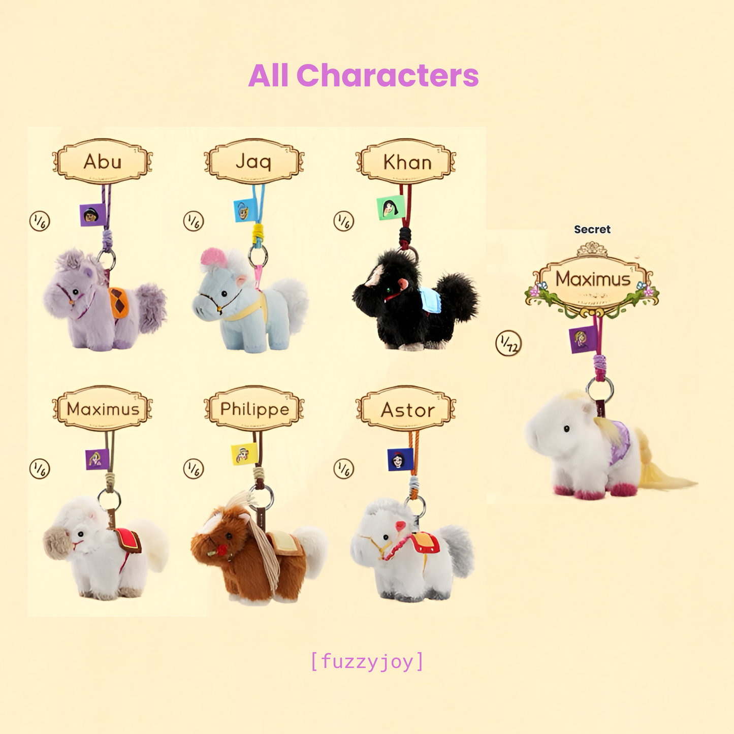 Disney Princess Pony Pals Series Pendant Plush Blind Box